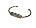 Mosaic Stone Gold Cuff Bangle