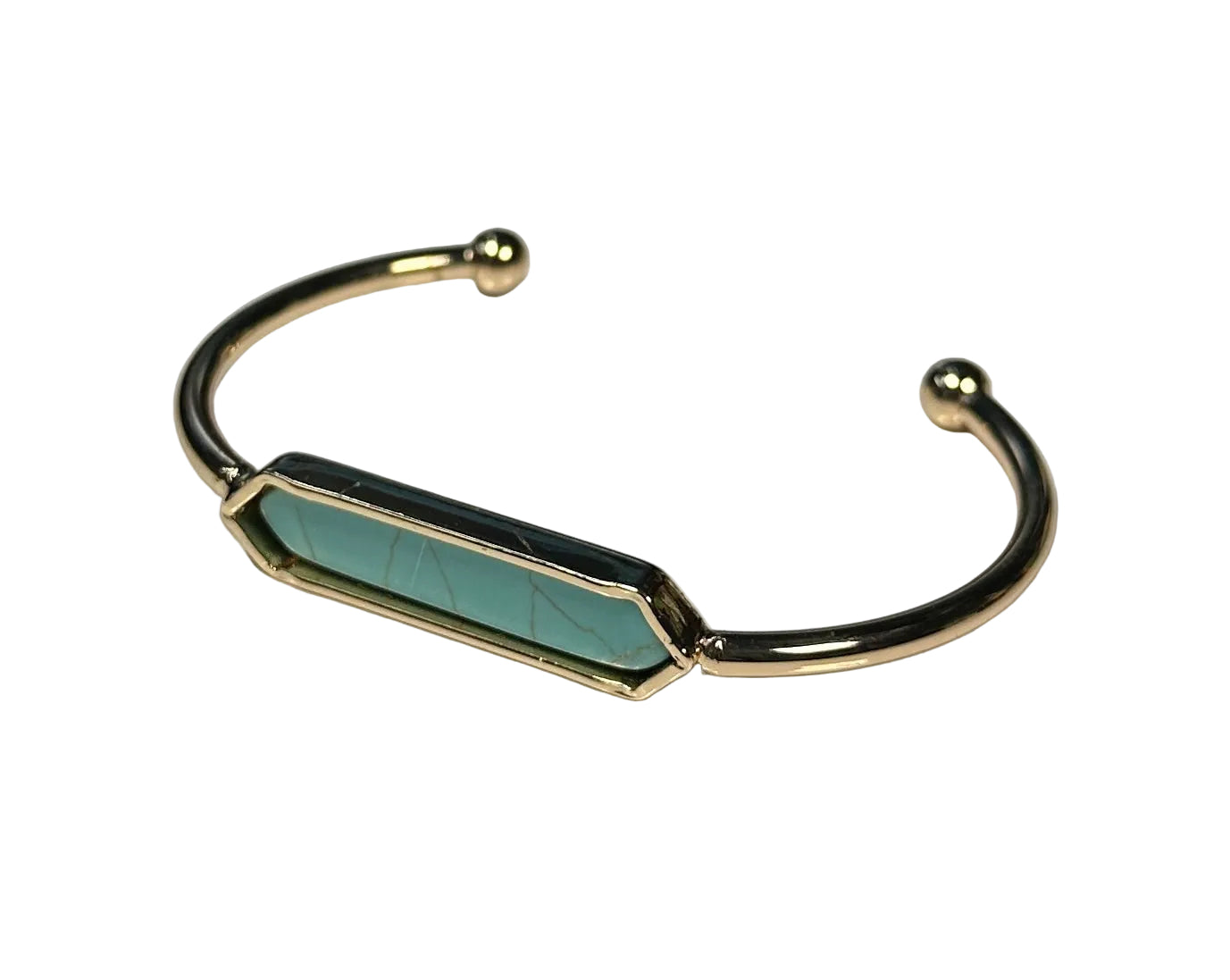 Turquoise Gold Cuff Bangle